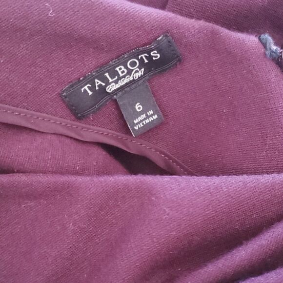 Talbots Back V Maroon Sheath Dress - Picture 5 of 5